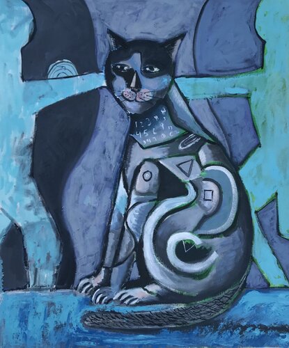 Playing with my cat van Roberto Munguia, Schilderij te koop op Singulart