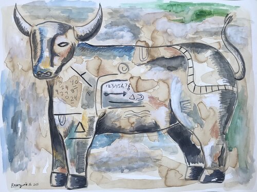 Young bull par Roberto Munguia, Œuvre sur papier en vente sur Singulart