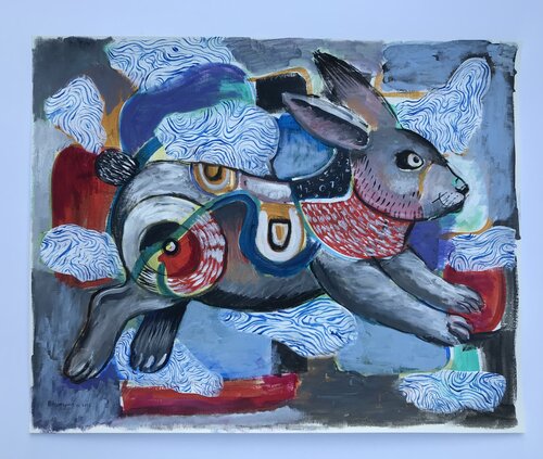 Wonderland rabbit de Roberto Munguia, Obra en papel a la venta en Singulart