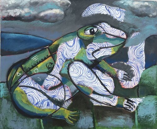 Green Frog de Roberto Munguia, Pintura a la venta en Singulart