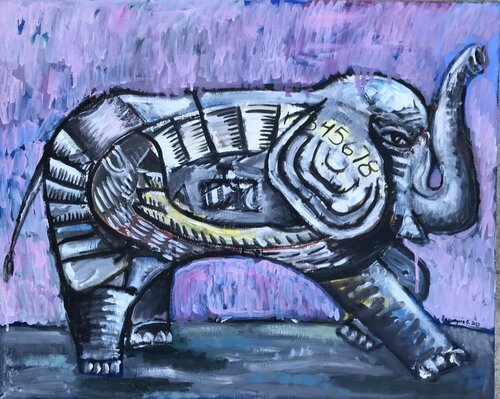 The mad elephant van Roberto Munguia, Schilderij te koop op Singulart