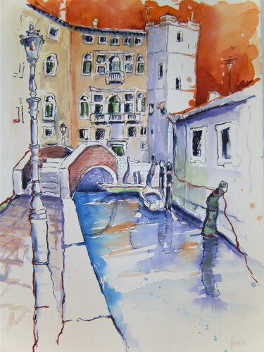 Venedig mi Kai by Michaela Petra Sturm, Painting for Sale on Singulart