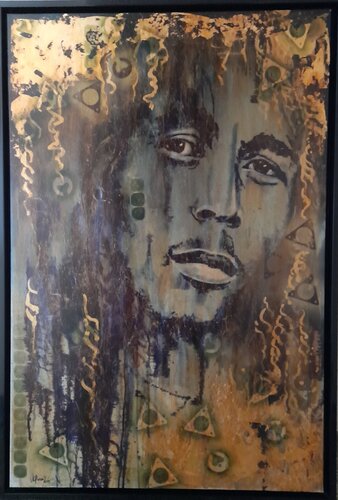 Bob Marley gold von Michaela Petra Sturm, Malerei kaufen auf Singulart