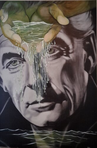 Herbert von Karajan im Wasser di Michaela Petra Sturm, Pittura in vendita su Singulart