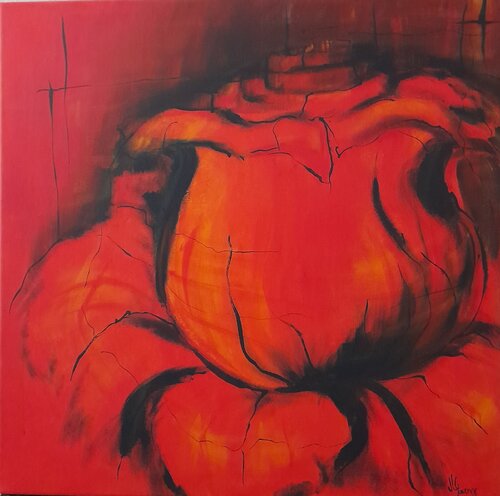 Rose kräftig von Michaela Petra Sturm, Malerei kaufen auf Singulart