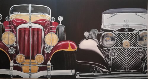 2 Oldtimer di Michaela Petra Sturm, Pittura in vendita su Singulart