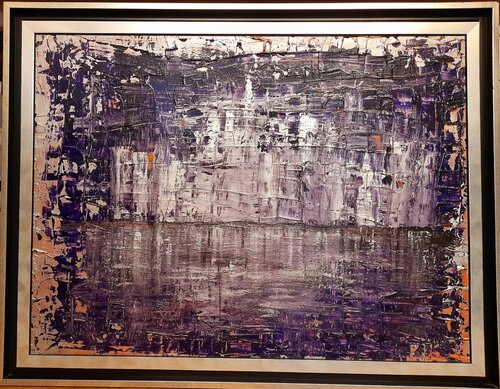 „Silver Skyline – Violet Vision“ di Michaela Petra Sturm, Pittura in vendita su Singulart