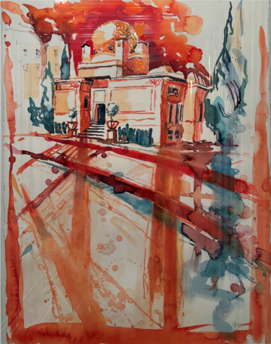 „Goldene Stille der Sezession“ di Michaela Petra Sturm, Pittura in vendita su Singulart