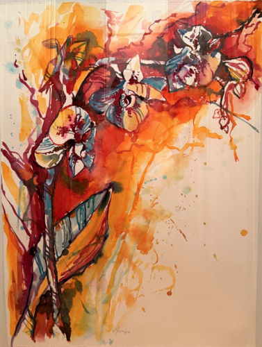„Im Licht der Orchidee“ van Michaela Petra Sturm, Schilderij te koop op Singulart