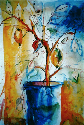 „Duft des Südens“ Zitronenbäumchen par Michaela Petra Sturm, Peinture en vente sur Singulart