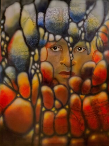 „Das Gesicht hinter dem Ritual“ von Michaela Petra Sturm, Malerei kaufen auf Singulart