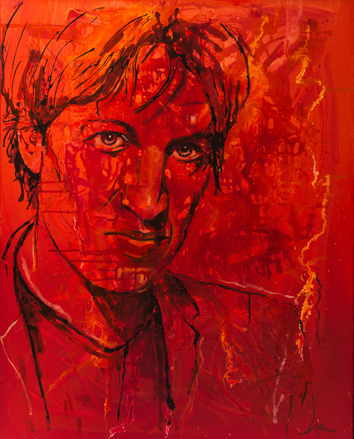 Tobias Moretti - Michaela Petra Sturm - Acrylic, India Ink on Canvas, image size:1209x1500