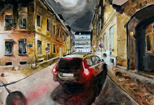 Full Moon Over Stockholm by Martin Wojnowski, Painting for Sale on Singulart