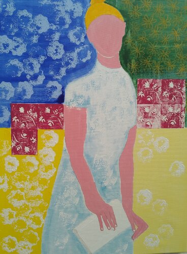 Frau mit Buch van Benelisa Franco, Schilderij te koop op Singulart