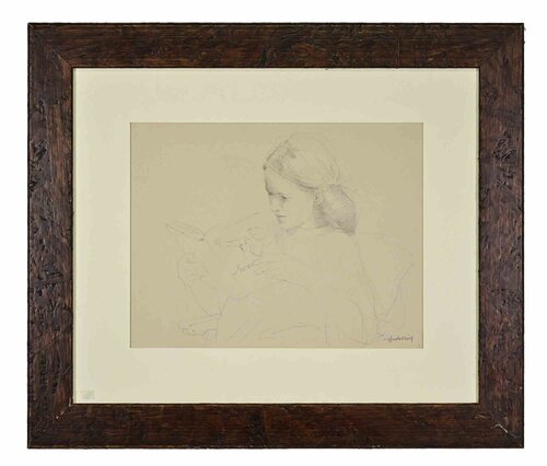 Portrait of Girl di Sigfrido Oliva, Opera su carta in vendita su Singulart