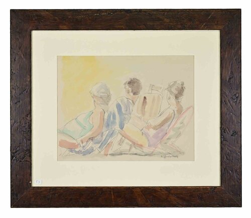 At the Beach by Sigfrido Oliva, Work on Paper for Sale on Singulart
