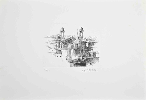 View of Rome from Pincio with Two Belltowers von Sigfrido Oliva, Druck kaufen auf Singulart