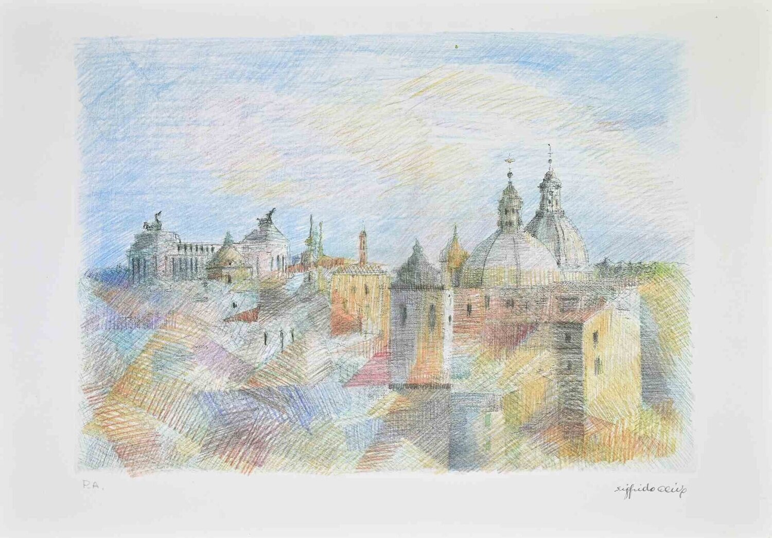 View of Rome Sigfrido Oliva Druck zu verkaufen