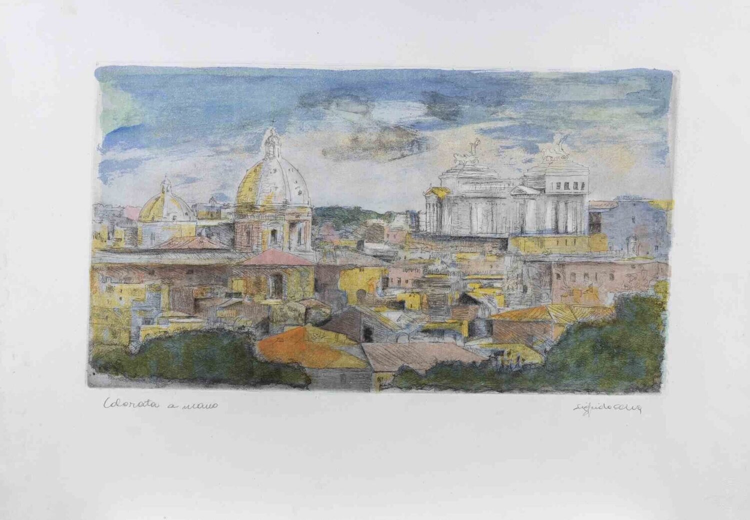 View of Roma Sigfrido Oliva Druck zu verkaufen