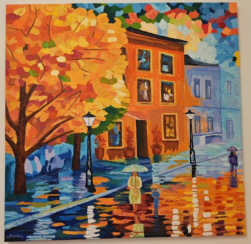 Night in Milano (1) van Greta Stoytcheva, Schilderij te koop op Singulart