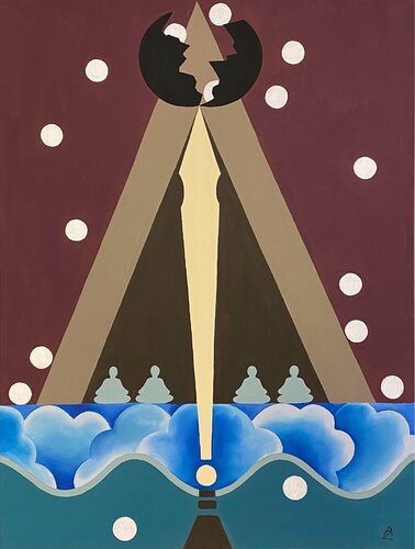 La spada di San Michele van Anette Zeltner, Schilderij te koop op Singulart