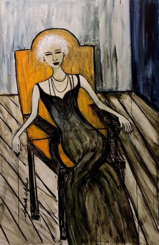 Das müde Model di Jolanda Walther, Pittura in vendita su Singulart