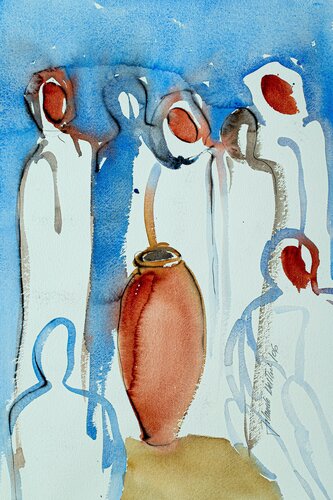 Auf den Markt van Jolanda Walther, Schilderij te koop op Singulart