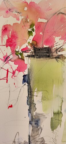 Blumenstrauss in Vase di Jolanda Walther, Pittura in vendita su Singulart