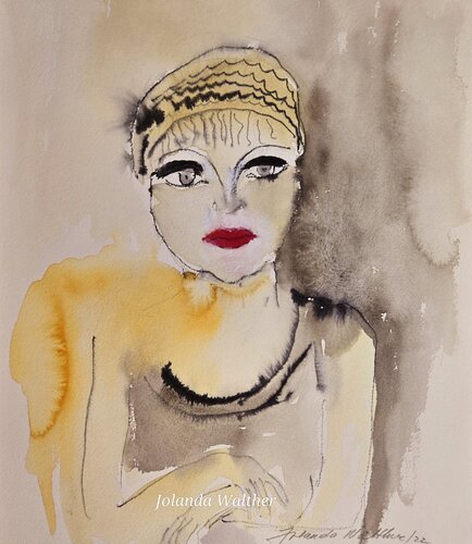 ArtDèco Portrait von Jolanda Walther, Malerei kaufen auf Singulart