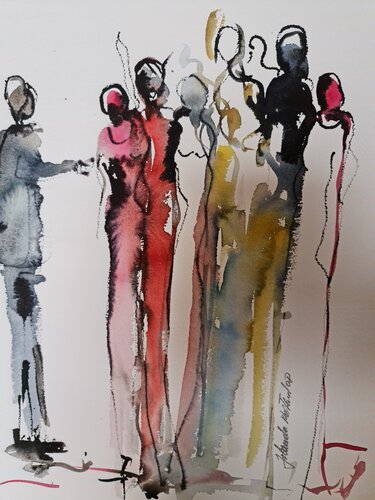 Fashion Show 1 von Jolanda Walther, Malerei kaufen auf Singulart