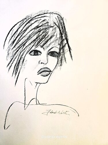 Portrait einer Frau by Jolanda Walther, Drawing for Sale on Singulart