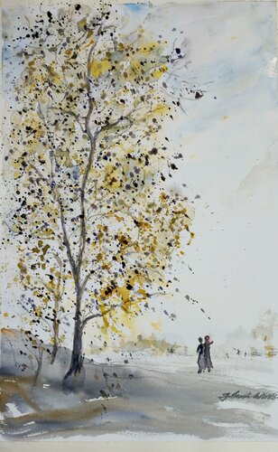 Wo der Herbst auf die Stille trifft di Jolanda Walther, Pittura in vendita su Singulart