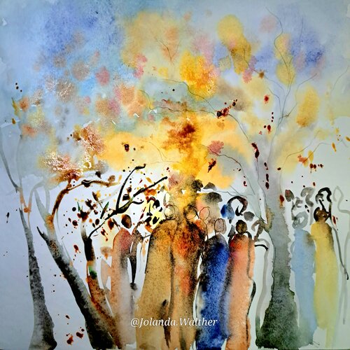 Das Herz des Herbstes di Jolanda Walther, Pittura in vendita su Singulart