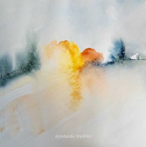 Flüchtige Erinnerung einer Landschaft di Jolanda Walther, Pittura in vendita su Singulart