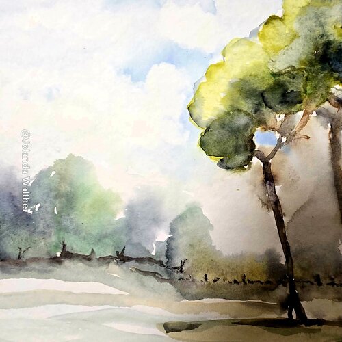 Italienische Landschaft par Jolanda Walther, Peinture en vente sur Singulart