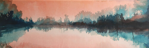 Reflets sur le lac van Magalie Ors, Schilderij te koop op Singulart