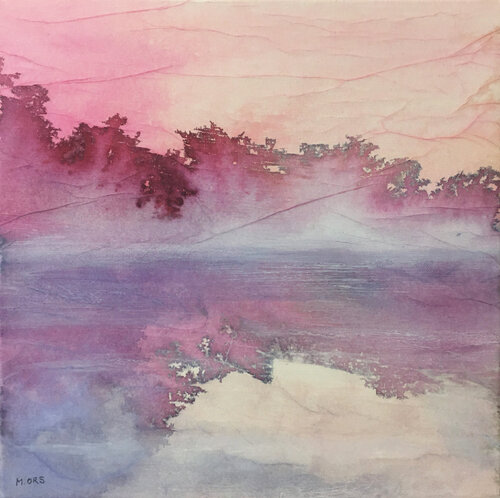 Lumière d'hiver sur le lac von Magalie Ors, Malerei kaufen auf Singulart