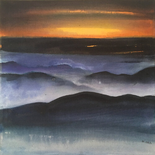 Soir d'hiver dans les Vosges (N°3) van Magalie Ors, Schilderij te koop op Singulart
