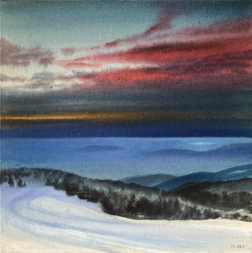 Hiver dans les Vosges van Magalie Ors, Schilderij te koop op Singulart