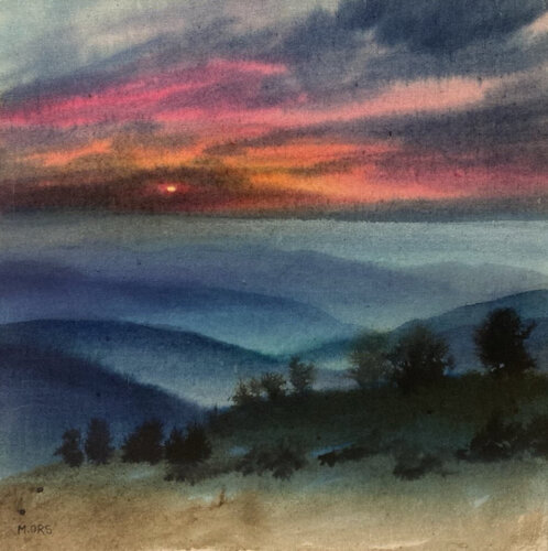 Soir d'automne dans les Vosges von Magalie Ors, Malerei kaufen auf Singulart