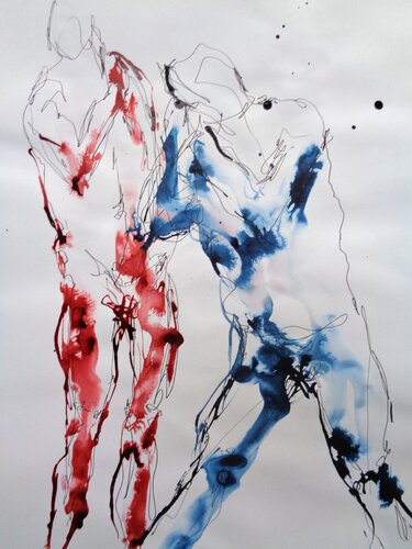 C_42x30_222 "Dualité" by Chantal de Grasse des Princes d'Antibes, Drawing for Sale on Singulart