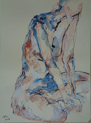 C_60x42_6 "Respiration intérieure" van Chantal de Grasse des Princes d'Antibes, Tekening te koop op Singulart