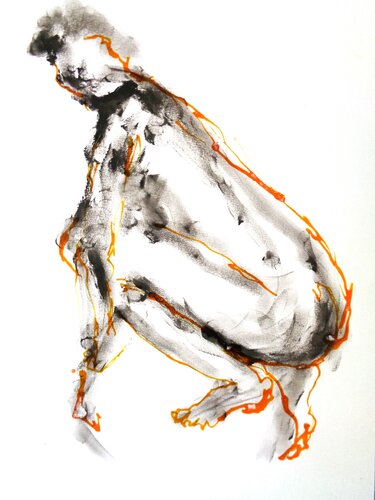 C_42x30_484 "Avant l’essor" par Chantal de Grasse des Princes d'Antibes, Dessin en vente sur Singulart