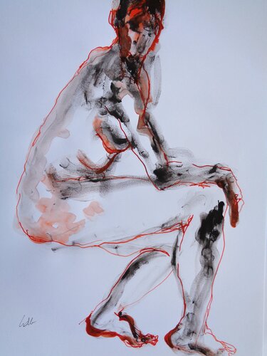 C_42x30_434 " L'instant suspendu" by Chantal de Grasse des Princes d'Antibes, Work on Paper for Sale on Singulart
