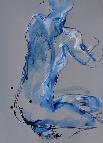 C_42x30_408 "Sous la peau, le silence" di Chantal de Grasse des Princes d'Antibes, Opera su carta in vendita su Singulart