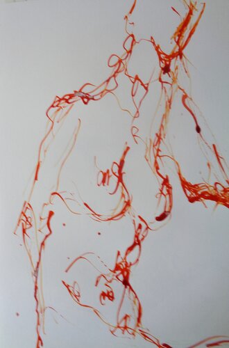C_42x30_553 " Ligne vive" von Chantal de Grasse des Princes d'Antibes, Werk auf Papier kaufen auf Singulart