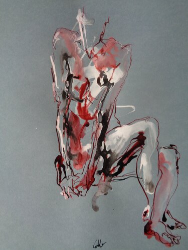 C_42x30_560 " Ce qui brûle encore" by Chantal de Grasse des Princes d'Antibes, Work on Paper for Sale on Singulart