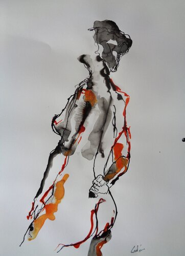 C_42x30_599"Equilibre en tension" von Chantal de Grasse des Princes d'Antibes, Werk auf Papier kaufen auf Singulart