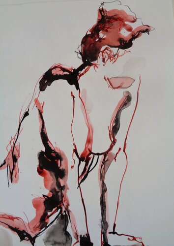 C_42x30_589 " Se redresser" di Chantal de Grasse des Princes d'Antibes, Opera su carta in vendita su Singulart