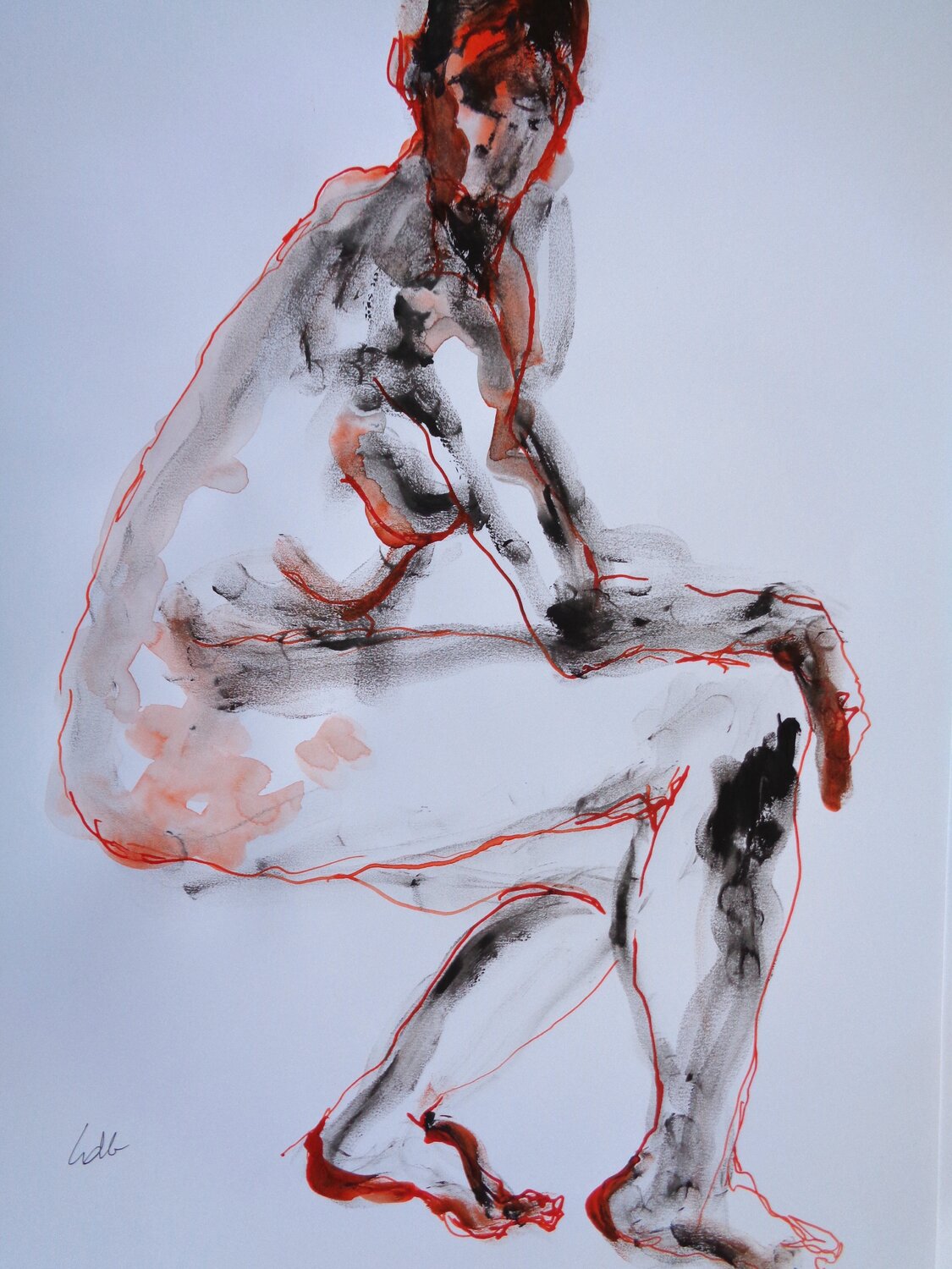 C_42x30_434 " L'instant suspendu" Chantal de Grasse des Princes d'Antibes Werk auf Papier zu verkaufen